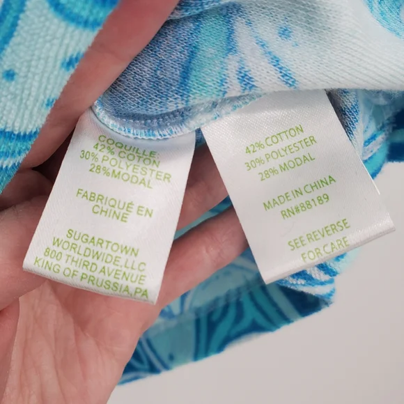 Lilly Pulitzer Brigitte Blue & White Terry Cloth Swim Sleeveless Cover Up Sz. XS - Picture 6 of 10